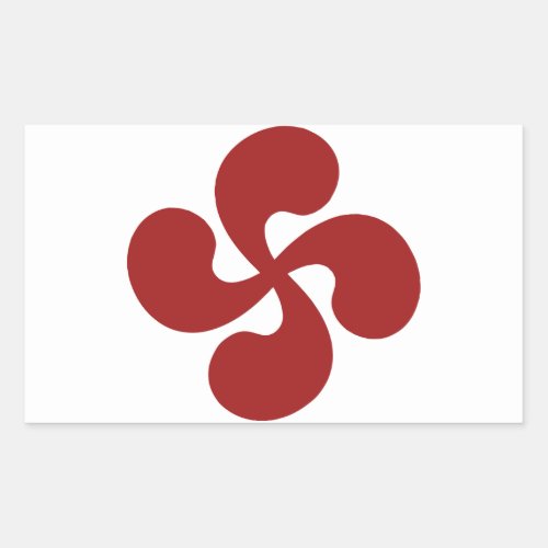 Lauburu Red Basque Cross Rectangular Sticker