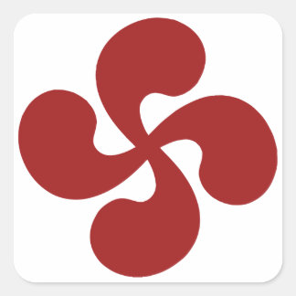 Lauburu Red Basque Cross Square Sticker