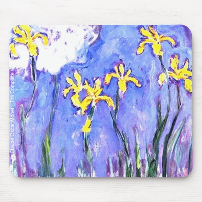 laude Monet Yellow Irises Mouse Pad (Front)