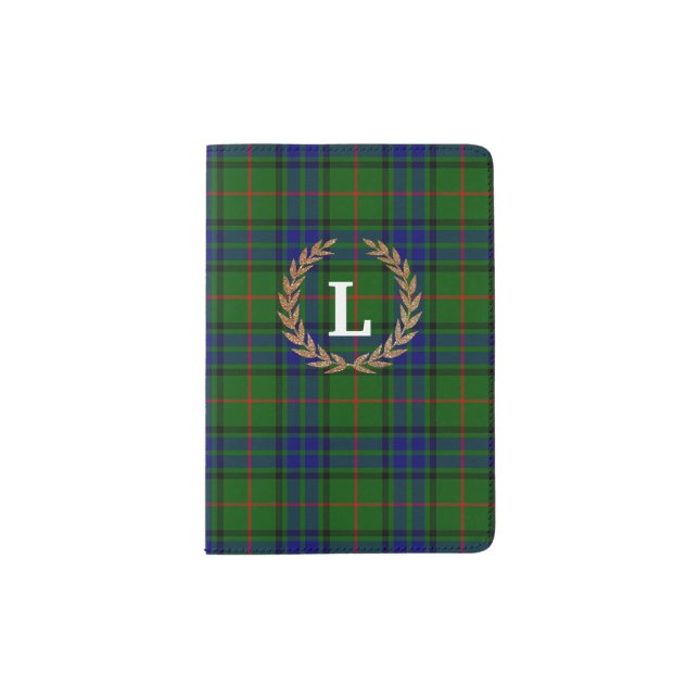 Lauder Clan Plaid Monogram Passport Holder (Front)