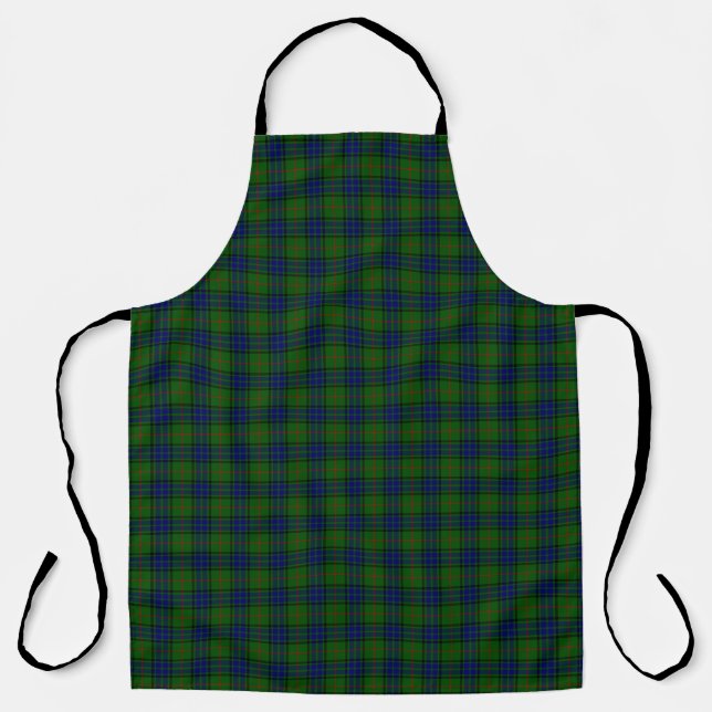 Lauder tartan blue green plaid apron (Front)
