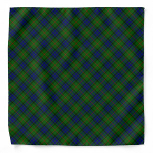 Lauder tartan blue green plaid bandana