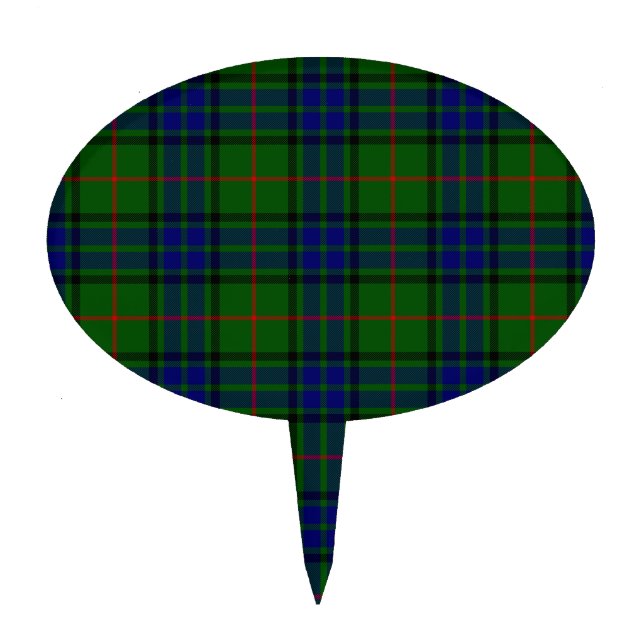 Lauder tartan blue green plaid cake topper (Front)