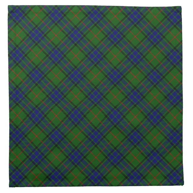 Lauder tartan blue green plaid cloth napkin (Front)
