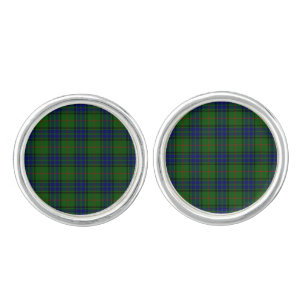 Lauder tartan blue green plaid cufflinks