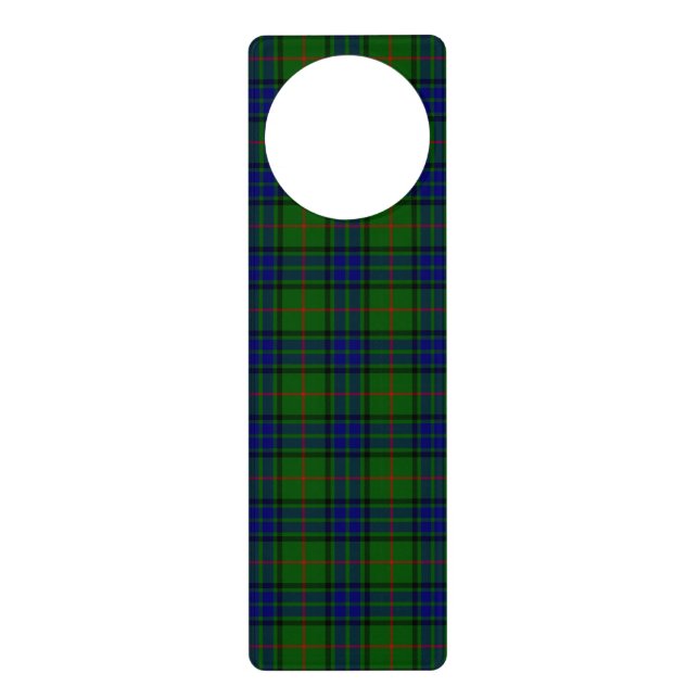 Lauder tartan blue green plaid door hanger (Front)