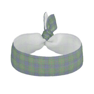 Lauder tartan blue green plaid elastic hair tie