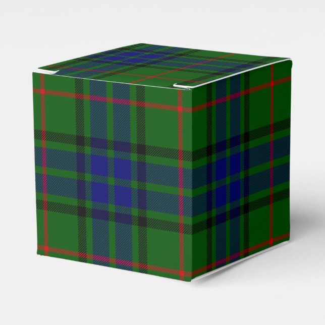 Lauder tartan blue green plaid favor boxes (Front Side)