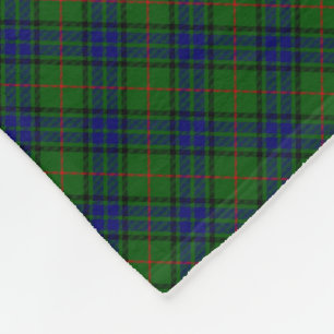 Lauder tartan blue green plaid fleece blanket
