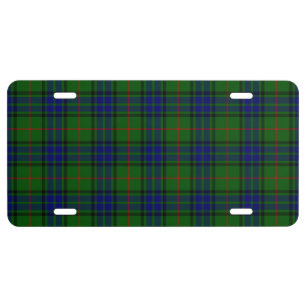 Lauder tartan blue green plaid license plate