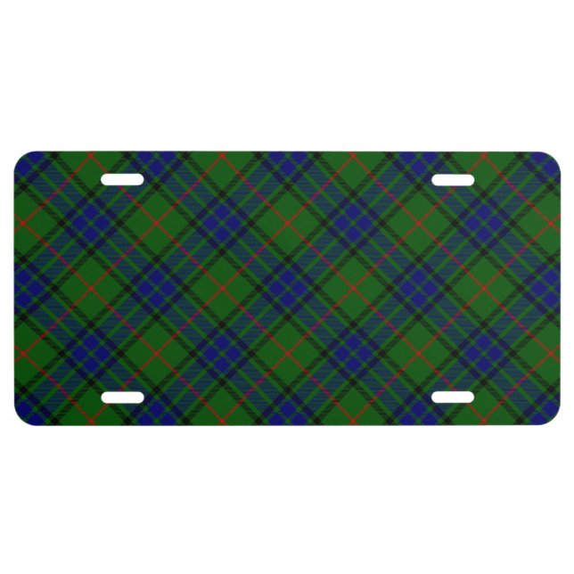 Lauder tartan blue green plaid license plate (Front)