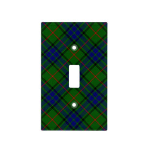 Lauder tartan blue green plaid light switch cover