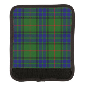 Lauder tartan blue green plaid luggage handle wrap