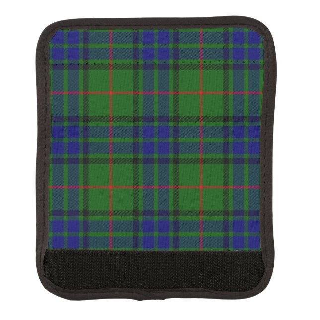 Lauder tartan blue green plaid luggage handle wrap (Front)