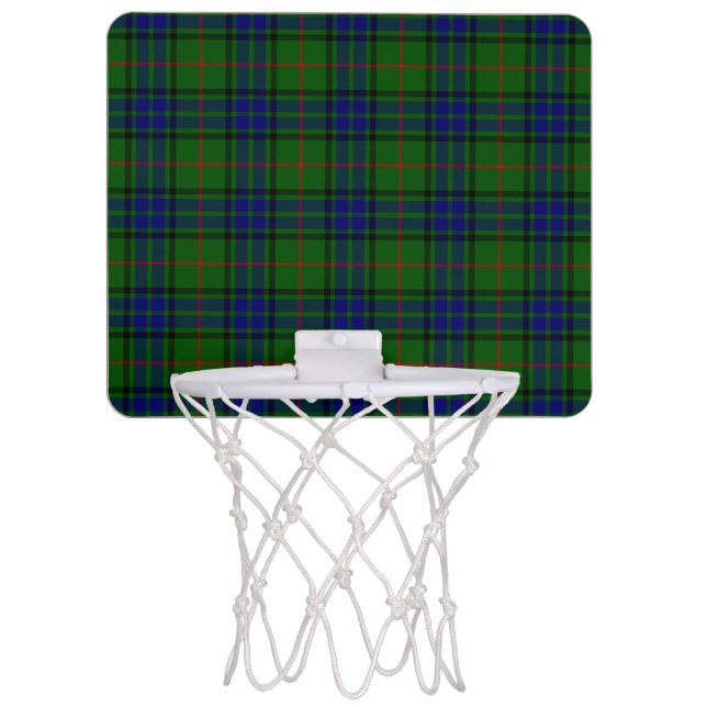 Lauder tartan blue green plaid mini basketball hoop (Front)