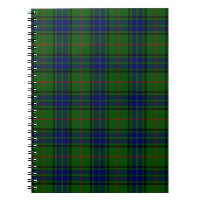Lauder tartan blue green plaid notebook (Front)