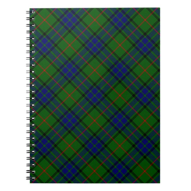 Lauder tartan blue green plaid notebook (Front)