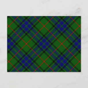 Lauder tartan blue green plaid postcard