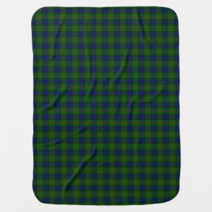 Lauder tartan blue green plaid receiving blanket