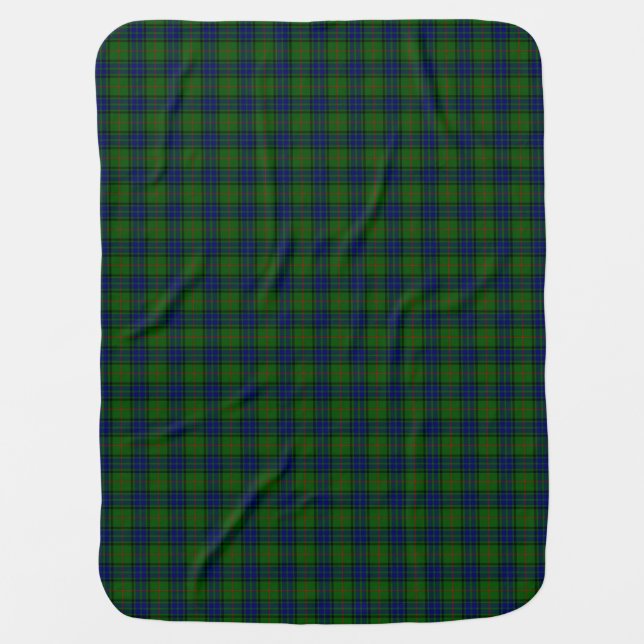 Lauder tartan blue green plaid receiving blanket (Front)