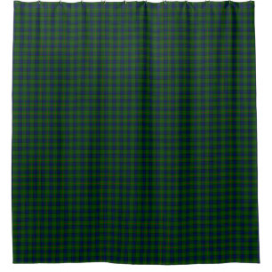 Lauder tartan blue green plaid shower curtain