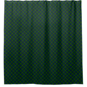 Lauder tartan blue green plaid shower curtain