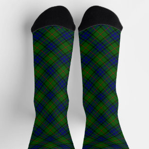 Lauder tartan blue green plaid socks