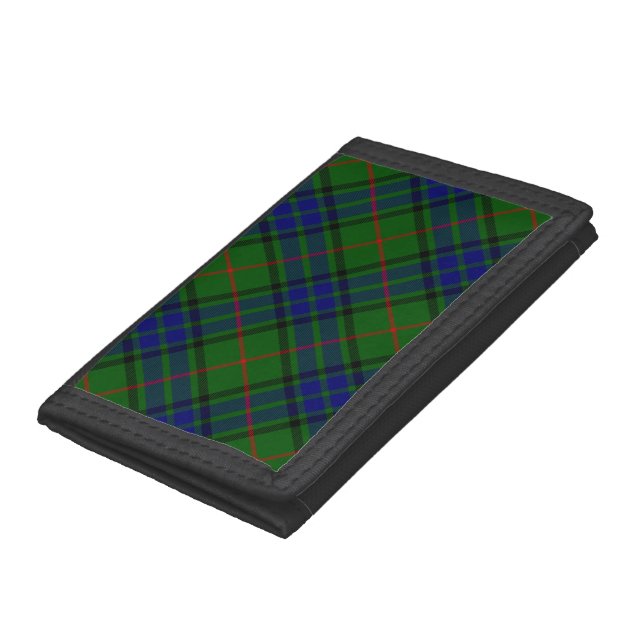 Lauder tartan blue green plaid tri-fold wallet (Bottom)