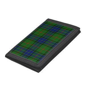 Lauder tartan blue green plaid tri-fold wallet