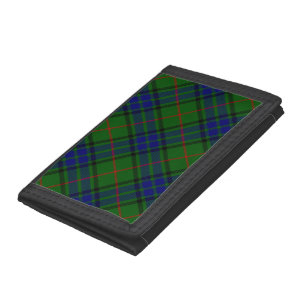 Lauder tartan blue green plaid trifold wallet