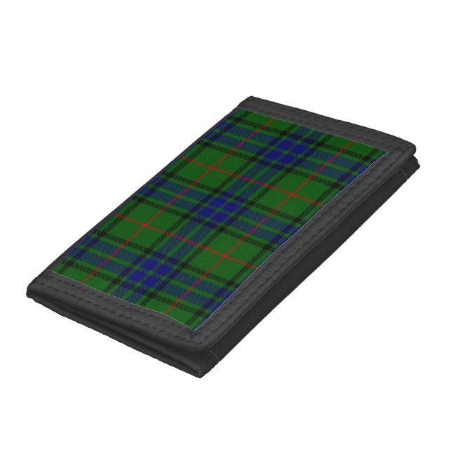 Lauder tartan blue green plaid trifold wallet (Bottom)