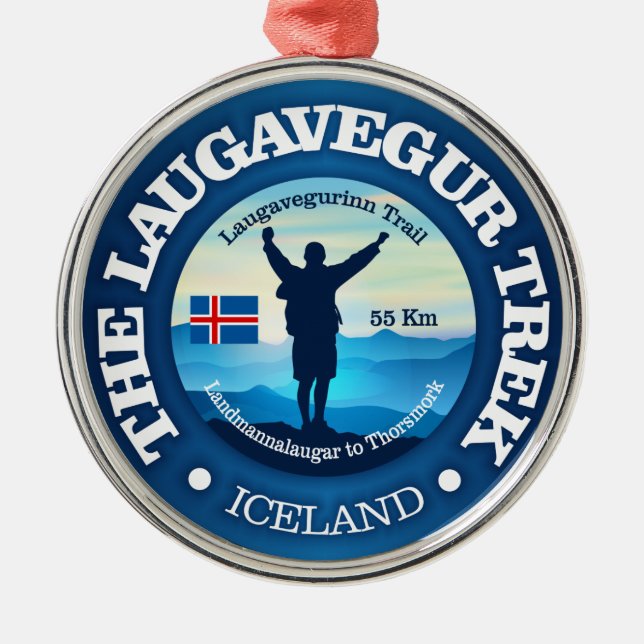 Laugavegur Trek (hiking) Metal Ornament (Front)