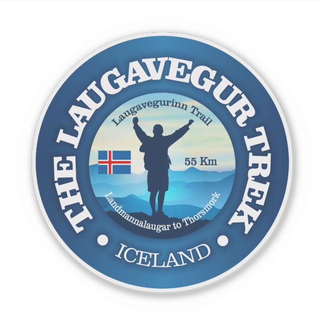 Laugavegur Trek (hiking) Sticker (Front)