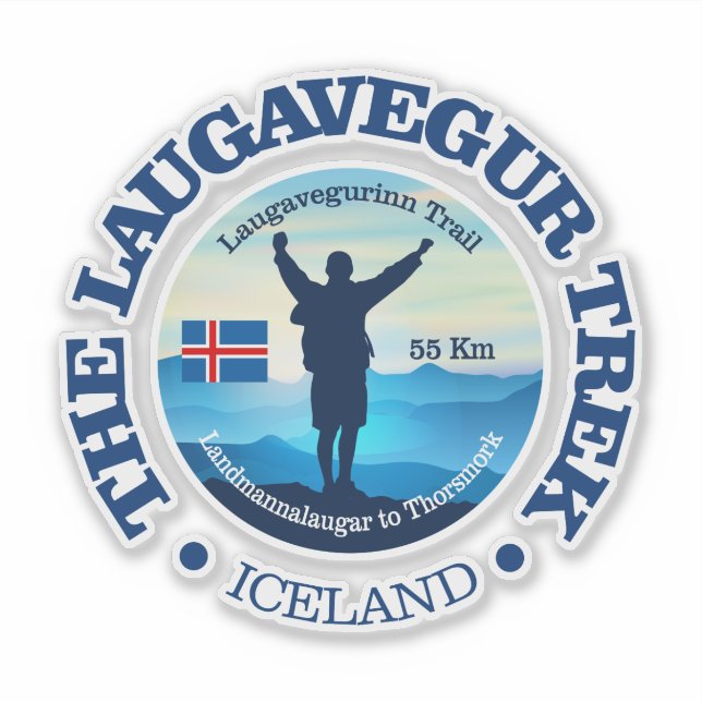 Laugavegur Trek (hiking) Sticker (Front)