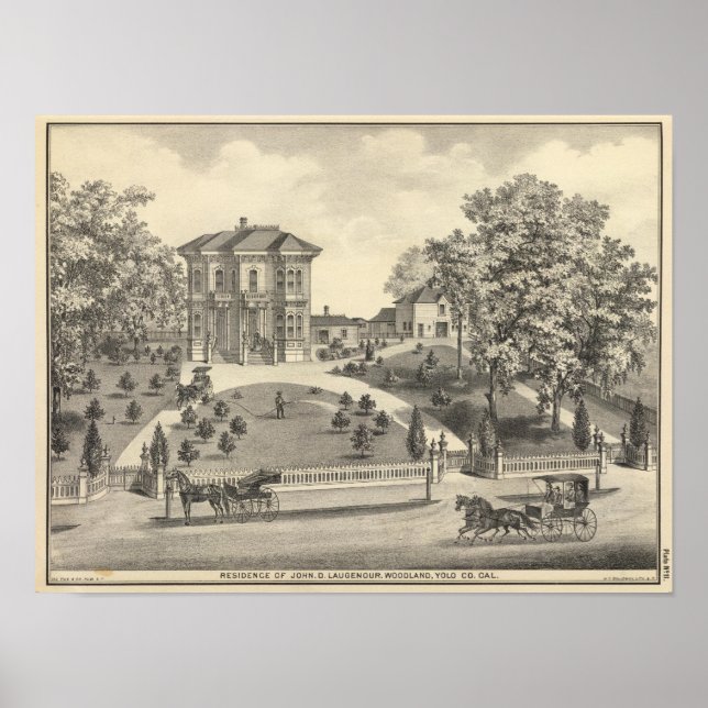 Laugenour residence, Woodland Poster (Front)