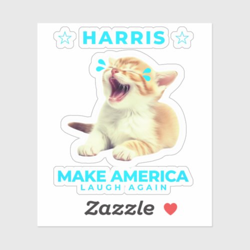 Laugh Again  Harris Cat Lady Edition Sticker