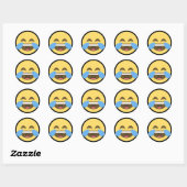 Laugh and Cry Emoji Classic Round Sticker | Zazzle