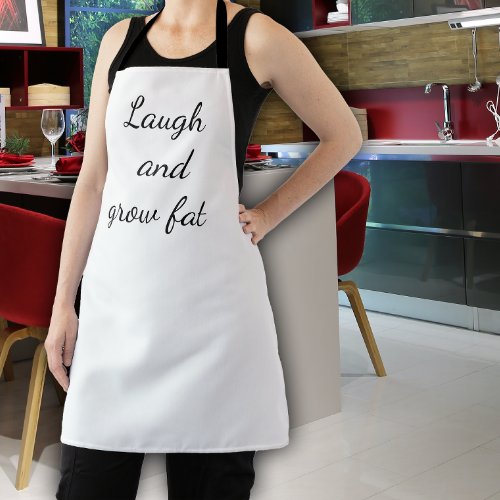 Laugh and grow fat funny All_Over Print Apron