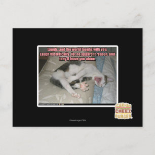 Laugh and the world laughs with you postcard