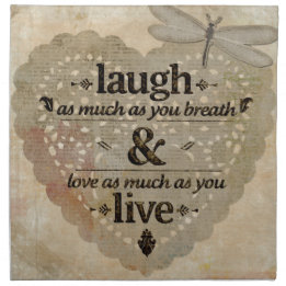 Laugh As Much AsYou Breathe Mindfulness Quote Gift Napkin
