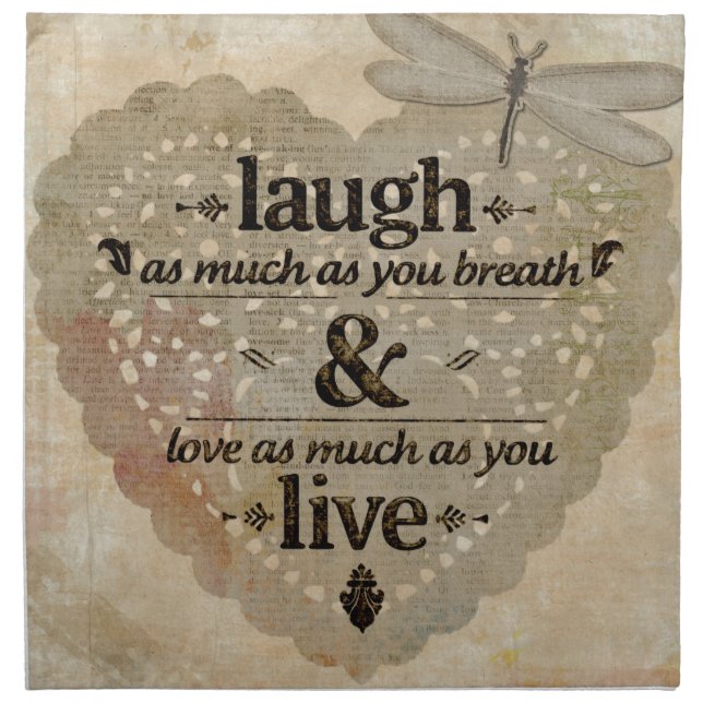 Laugh As Much AsYou Breathe Mindfulness Quote Gift Napkin (Front)