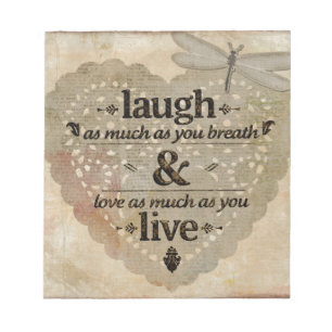 Laugh As Much AsYou Breathe Mindfulness Quote Gift Notepad