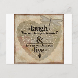 Laugh As Much AsYou Breathe Mindfulness Quote Gift Postcard