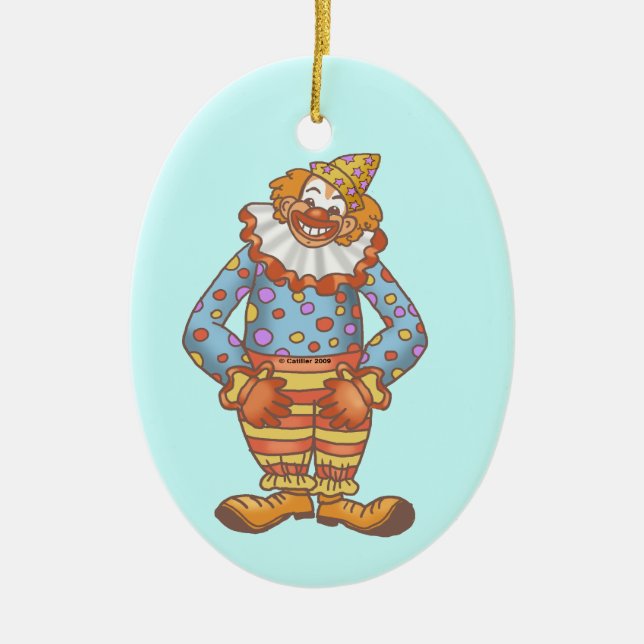 Laugh Clown Ceramic Ornament (Front)