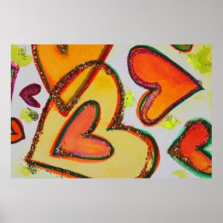 Laugh Hearts Art Poster Print