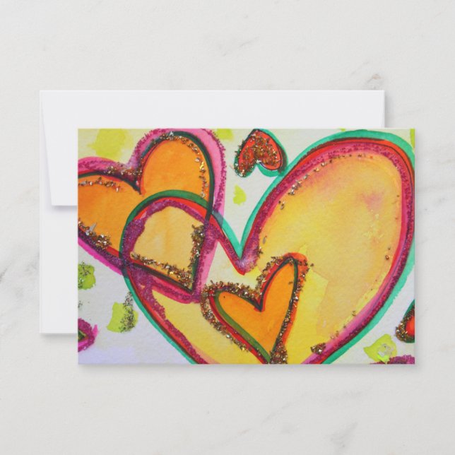 Laugh Hearts Connect Small Invitation or Invite (Front)