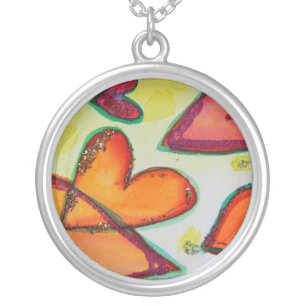 Laugh Hearts Flying Necklace Jewelry Pendant