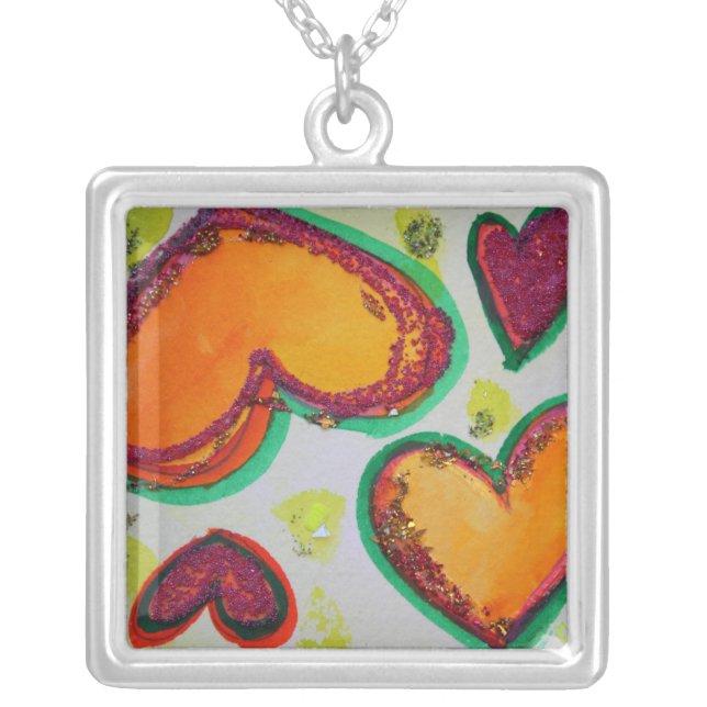 Laugh Hearts Pink Bliss Necklace Jewelry Pendant (Front)