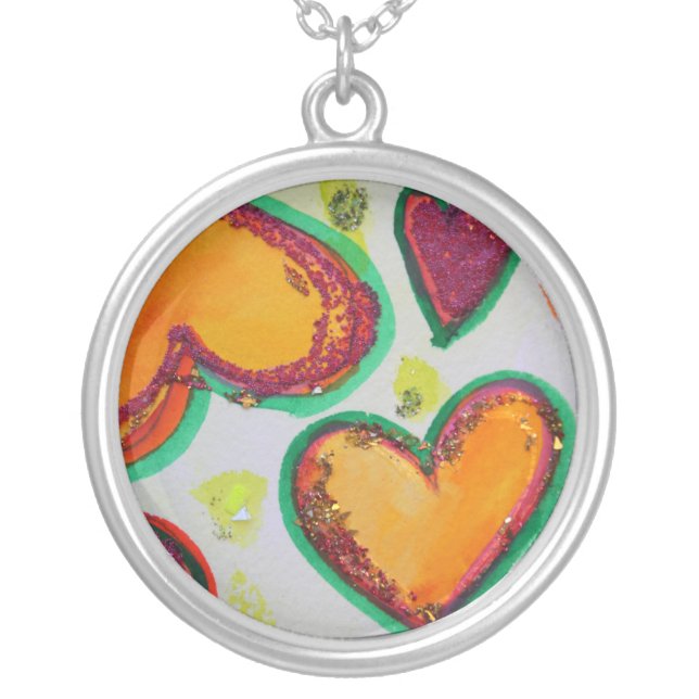 Laugh Hearts Pink Bliss Necklace Jewelry Pendant (Front)