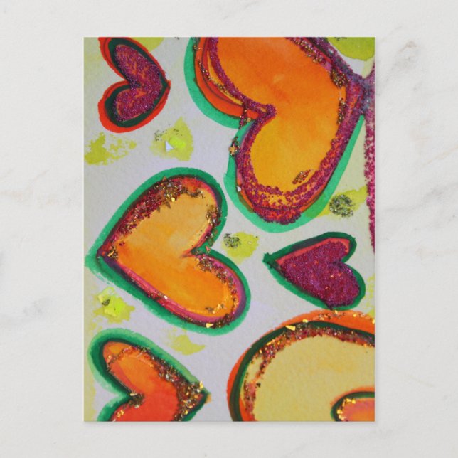 Laugh Hearts Pink Bliss Postcard (Front)
